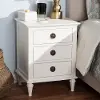 138-7698-RCW Shabby Chic Rustic White Nightstand - Venezia