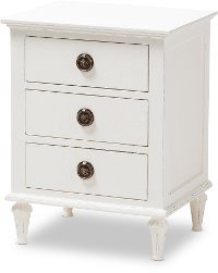 138-7698-RCW Shabby Chic Rustic White Nightstand - Venezia-3