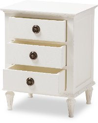 138-7698-RCW Shabby Chic Rustic White Nightstand - Venezia-4