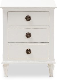 138-7698-RCW Shabby Chic Rustic White Nightstand - Venezia-6