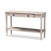 147-8190-RCW Country Cottage Whitewashed 1-Drawer Console Table - Ariella -2