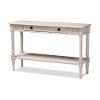 147-8190-RCW Country Cottage Whitewashed 1-Drawer Console Table - Ariella -7