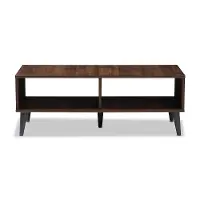 Mid Century Modern Brown and Gray Wood Coffee Table - Pierre