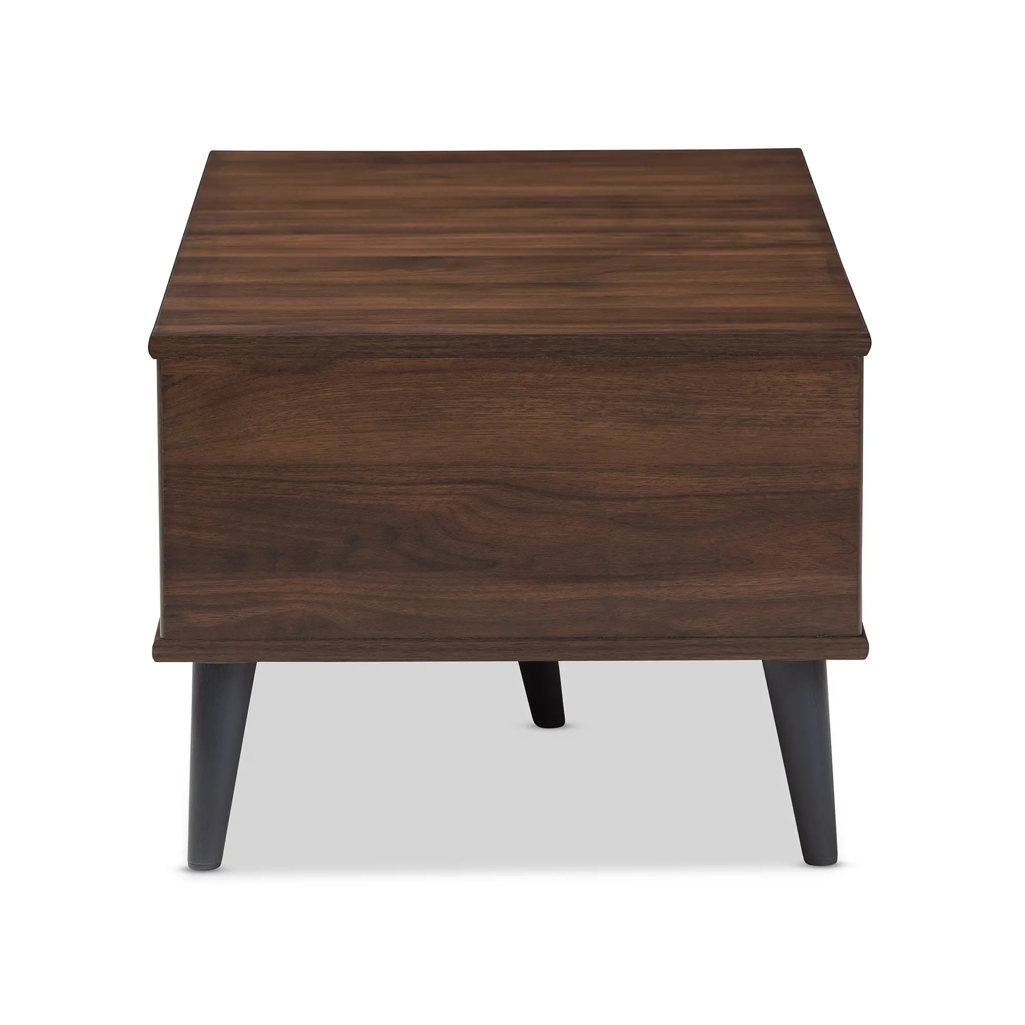 Mid Century Modern Brown and Gray Wood Coffee Table - Pierre-4