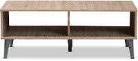 147-8253-RCW Mid Century Modern Oak and Light Grey Wood Coffee Table - Pierre -2