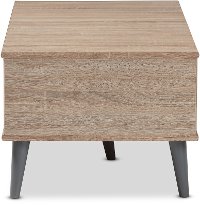 147-8253-RCW Mid Century Modern Oak and Light Grey Wood Coffee Table - Pierre -4