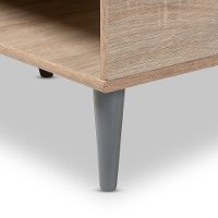 147-8253-RCW Mid Century Modern Oak and Light Grey Wood Coffee Table - Pierre -5
