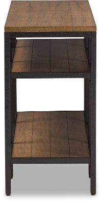Rustic Industrial Brown and Black Console Table-4