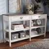 137-7576-RCW Provincial Style Oak and White Wash Wood Console Table - Dauphine
