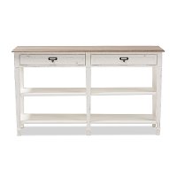 137-7576-RCW Provincial Style Oak and White Wash Wood Console Table - Dauphine-2