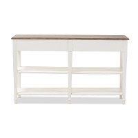 137-7576-RCW Provincial Style Oak and White Wash Wood Console Table - Dauphine-5