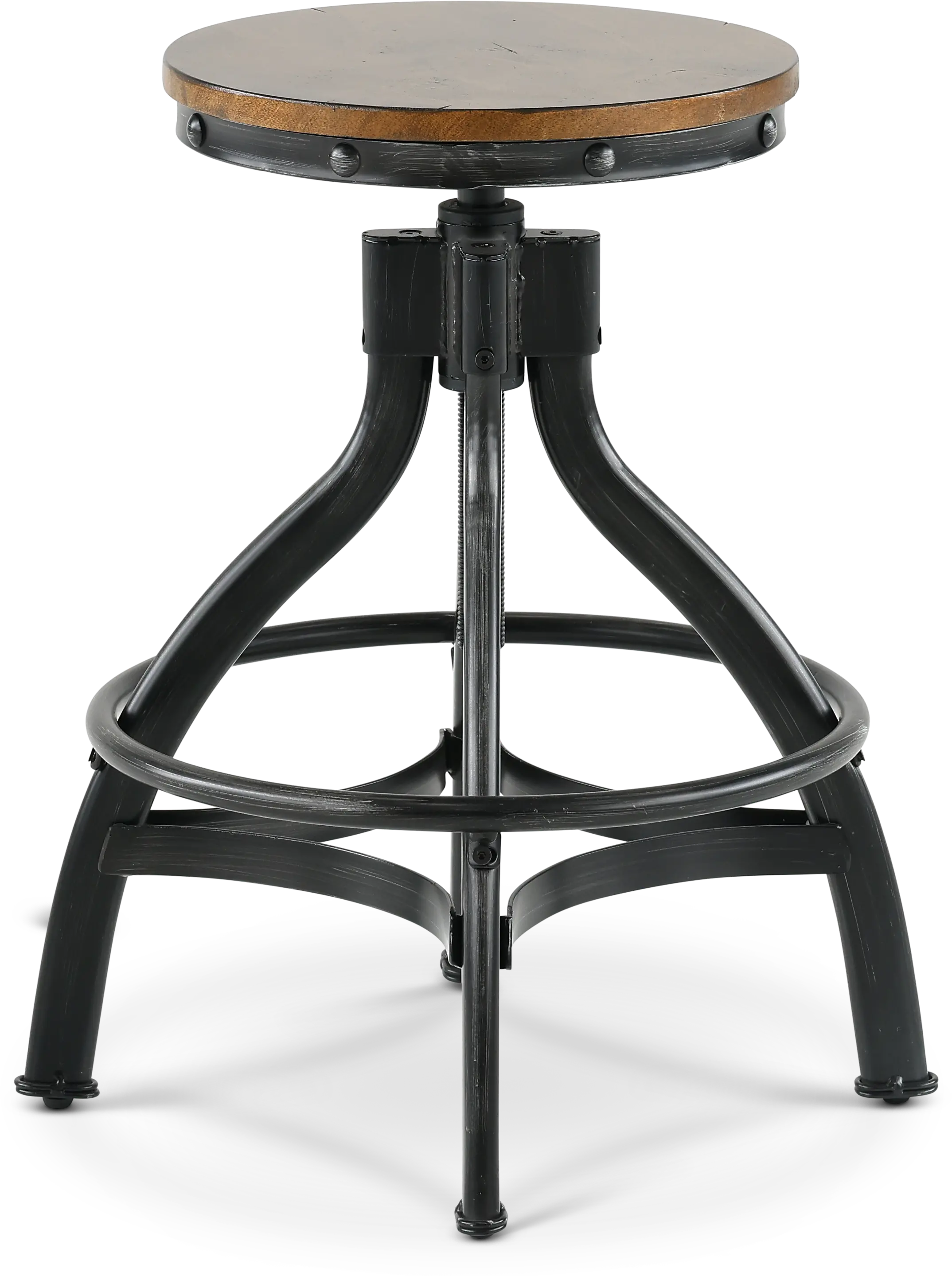Chandler Rustic Brown Adjustable Bar Stool-1