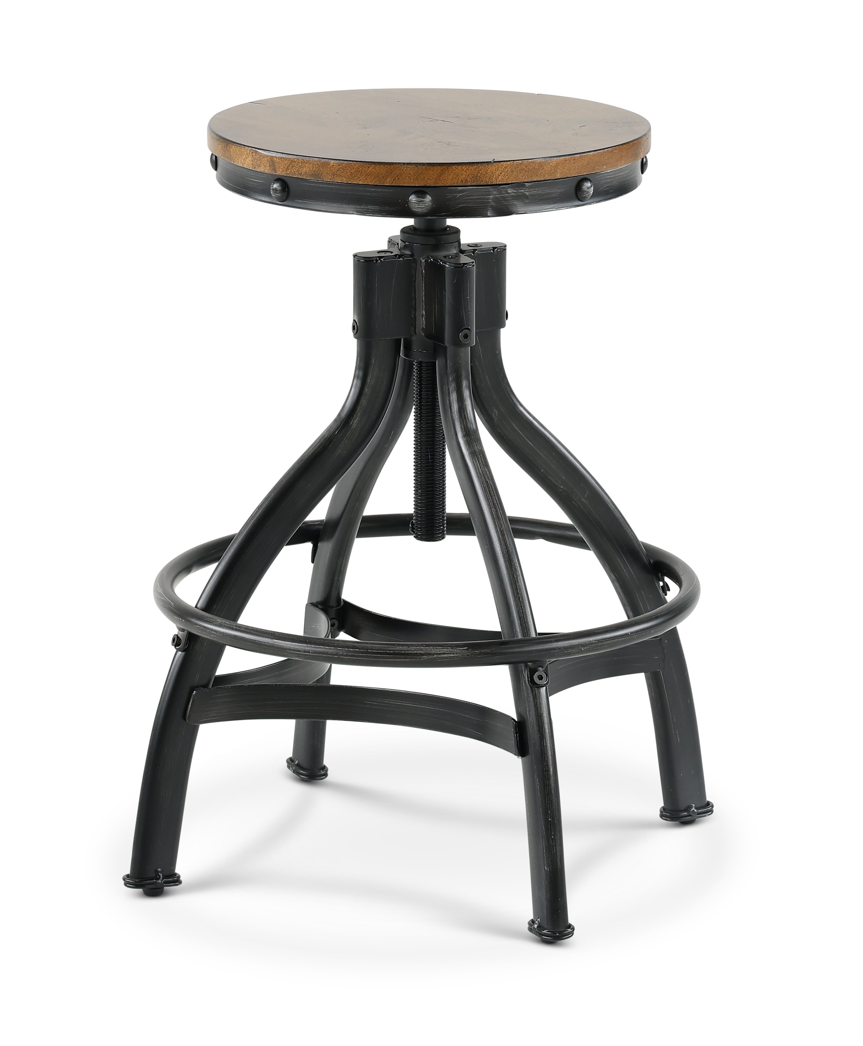 Chandler Rustic Brown Adjustable Bar Stool-2