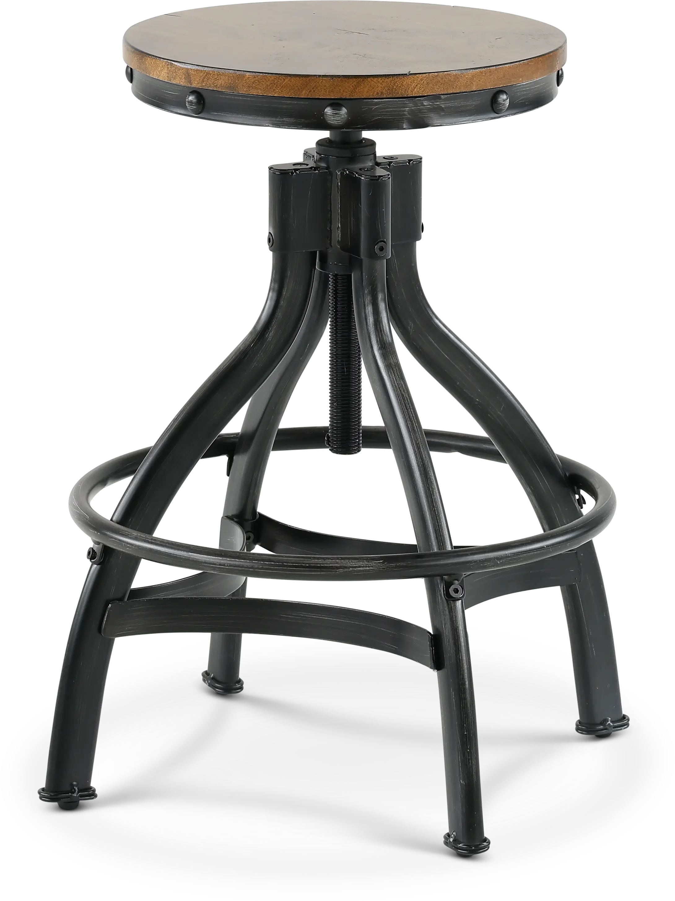 Chandler Rustic Brown Adjustable Bar Stool-2