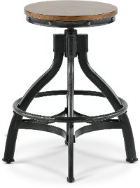 Rustic Brown Adjustable Bar Stool - Chandler