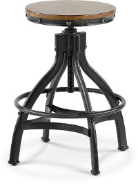 Rustic Brown Adjustable Bar Stool - Chandler-2