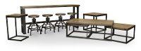 Chandler Rustic Brown Sofa Bar Table and 4 Bar Stools-4