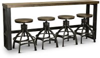 Rustic Brown Sofa Bar Table and 4 Bar Stools - Chandler-2
