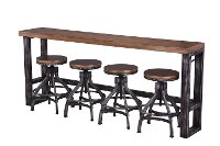 Rustic Brown Sofa Bar Table and 4 Bar Stools - Chandler-3