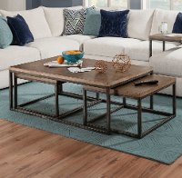 Brown Industrial 3 Piece Nesting Coffee Table - Chandler-4