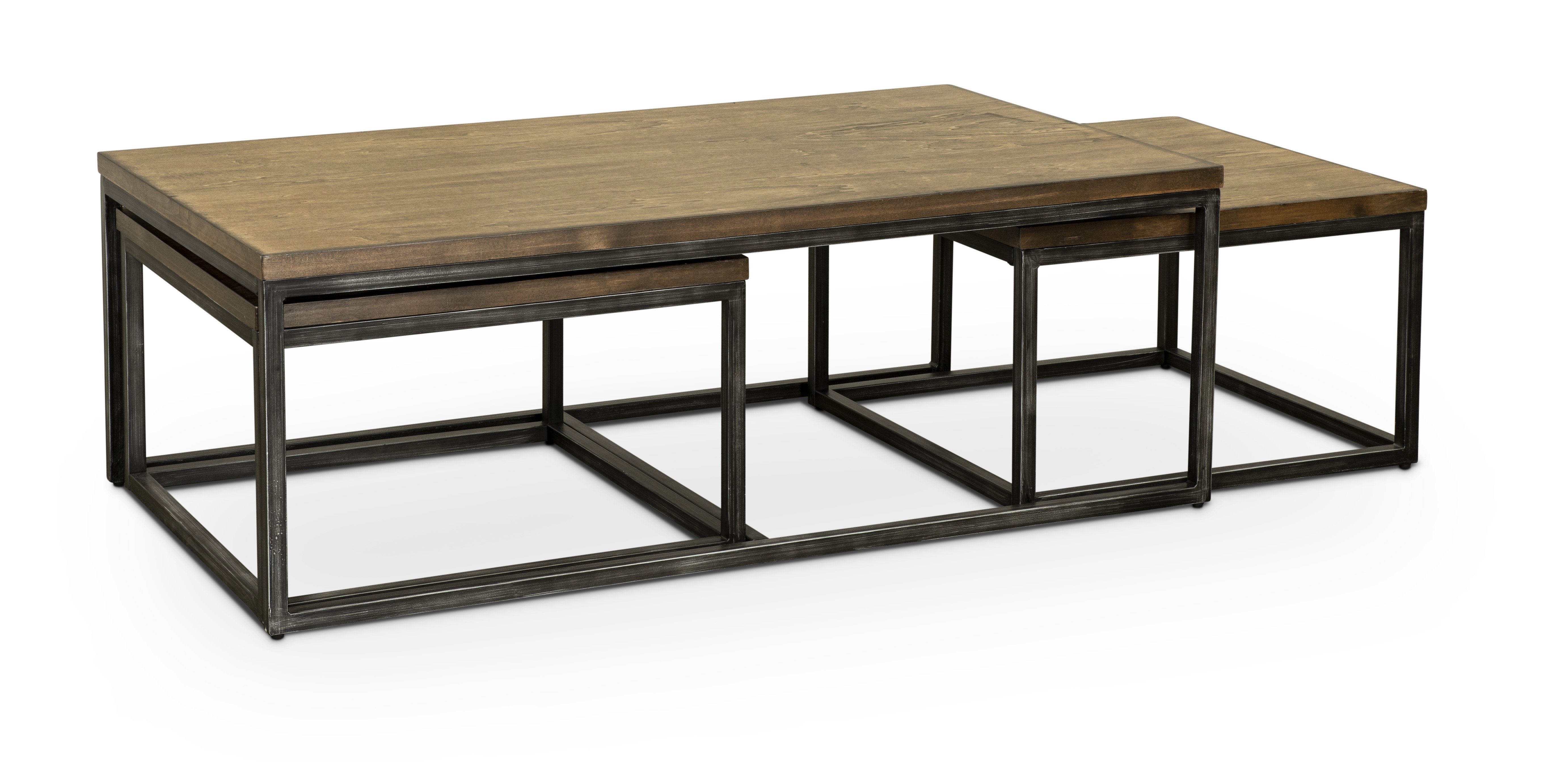 Chandler Industrial Brown Table, Set of 3-2