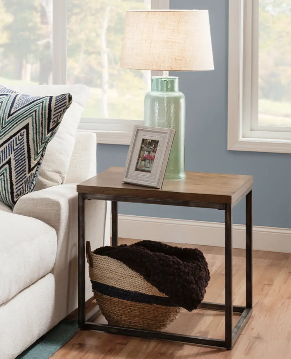 Chandler Brown Industrial Rustic End Table-2
