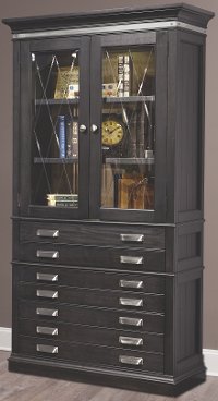Gray Urban Bookshelf with Doors - Lincoln Park
