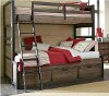 Brown Twin-over-Twin Bunk Bed with Storage - Fulton County