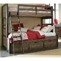Brown Twin-over-Twin Bunk Bed with Storage - Fulton County