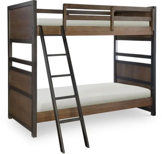 Brown Twin-over-Twin Bunk Bed with Storage - Fulton County-2