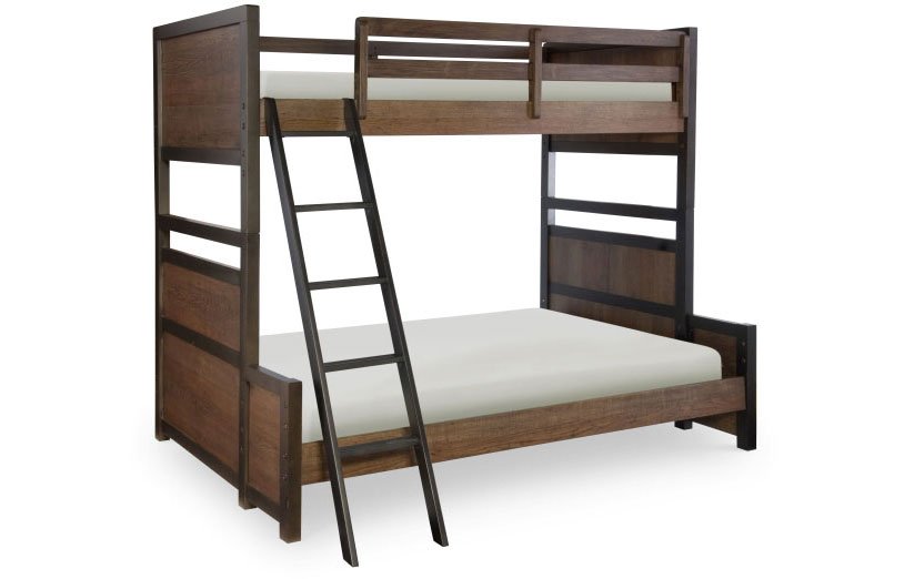 Brown Twin-over-Full Bunk Bed with Storage - Fulton County-2