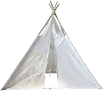 DA9025/TEEPEESHEEPBB White Canvas Teepee With Embroidered Sheep And Poles