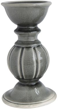 9 Inch Gray Terracotta Candle Holder