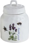 6 Inch Stoneware Canister With Lavender And Bees