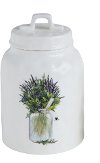 Multi-Color Round Stoneware Lavender Lidded Canister