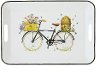 Bicycle and Bees Enamel Tray With Cut Out Handles