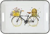Bicycle and Bees Enamel Tray With Cut Out Handles