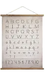 Alphabet and Numbers Canvas and Wood Scroll Wall Decor