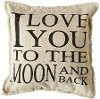 I Love You To The Moon And Back Cream Throw Pillow