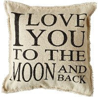 I Love You To The Moon And Back Cream Throw Pillow
