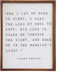 Now I Lay Me Down To Sleep Wood Framed Wall Decor
