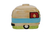 Multi-Color Happy Camper Ceramic Cookie Jar