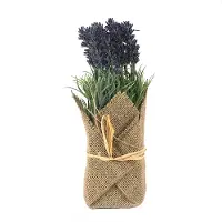 Burlap Wrapped Artificial Lavender Plant Arrangement