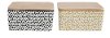 Assorted Hand-Stamped Stoneware Butter Box With Bamboo Lid