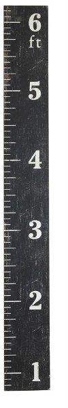 Black MDF Ruler Growth Chart Wall Decor