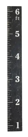 Black MDF Ruler Growth Chart Wall Decor