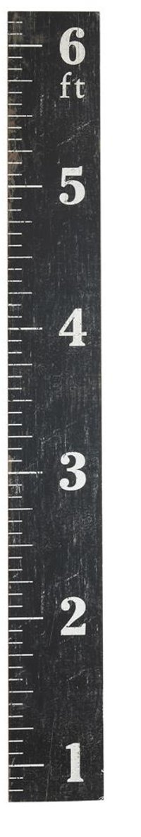 Black MDF Ruler Growth Chart Wall Decor
