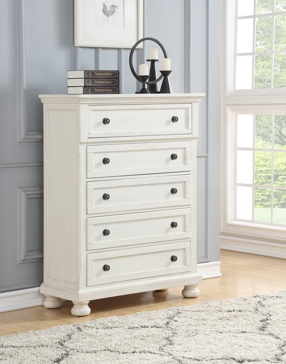 Classic Traditional Off-White Chest of Drawers - Stella-2
