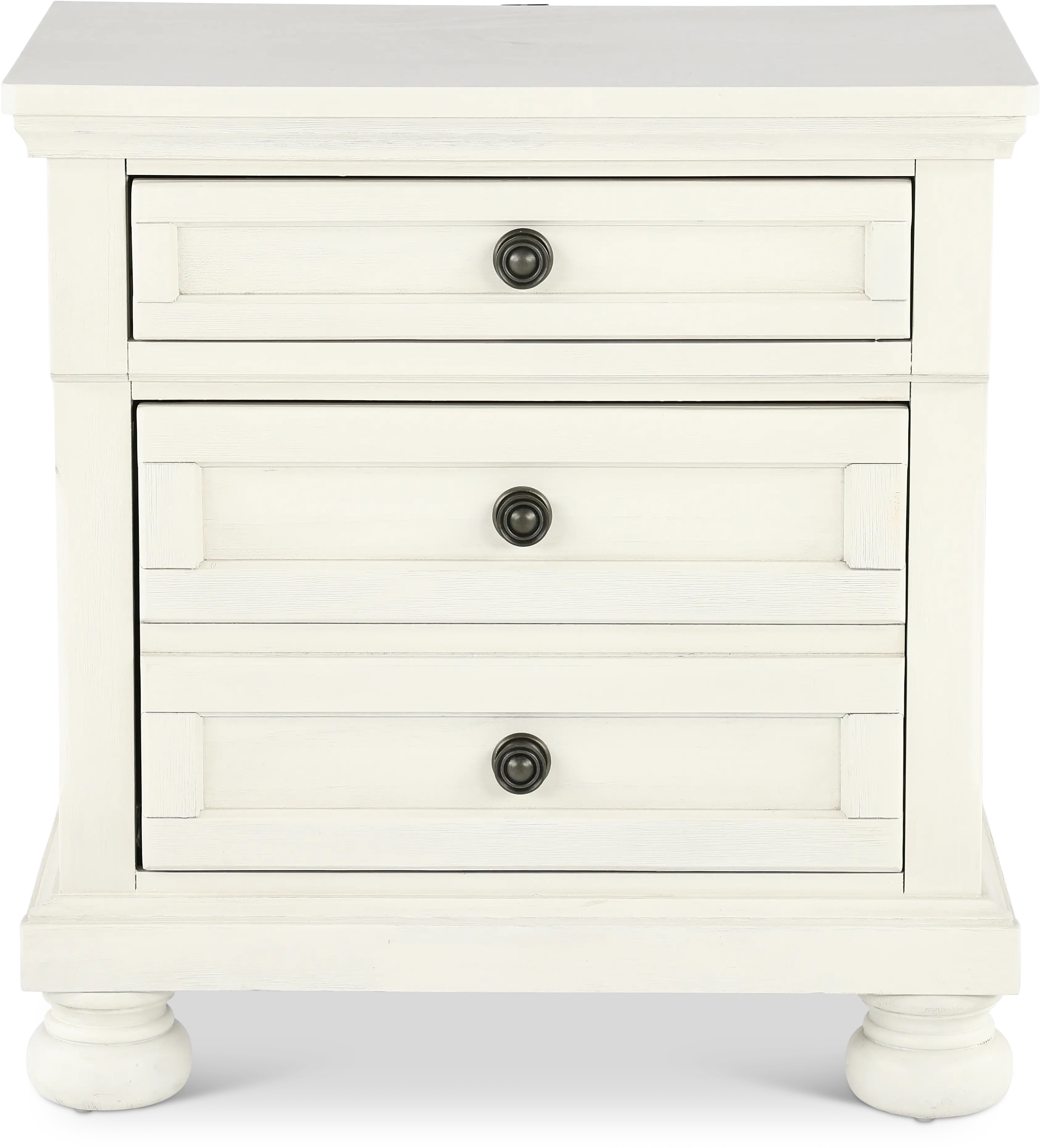 Classic Traditional Off-White Nightstand - Stella-1