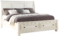 Classic Traditional Off-White King Storage Bed - Stella